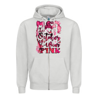 Dove Grey in october we wear pink Zipper Hoodie - LillyAllenDesigns