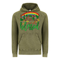 Vintage Olive Western St. Patrick's Rainbow Lucky And Blessed Vintage Hoodie - Artiststas