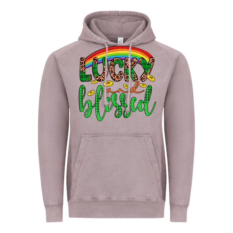 Western St. Patrick's Rainbow Lucky And Blessed Vintage Hoodie by Artiststas | Teevron