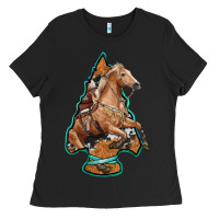Black arrowhead horse, Ladies Tee - RanaPortraitStore