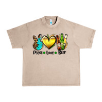 French Oak peace love beer Urban Heavy Tee - AdoDesignShop