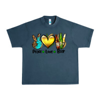 Midnight Navy peace love beer Urban Heavy Tee - AdoDesignShop