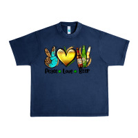 Navy peace love beer Urban Heavy Tee - AdoDesignShop