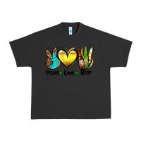 Pigment Black peace love beer Urban Heavy Tee - AdoDesignShop