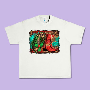 Country Boots Christmas Urban Heavy Tee Designed By Jasminsmagicworld