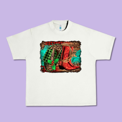 Country Boots Christmas Urban Heavy Tee Designed By Jasminsmagicworld