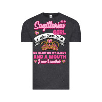 Vintage Black As A Sagittarius Girl I Was Born With My Heart On My Sleeve And  Mouth Vintage Tee - Jasminsmagicworld