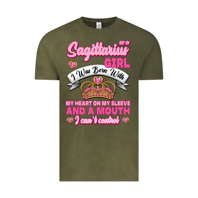 As A Sagittarius Girl I Was Born With My Heart On My Sleeve And  Mouth Vintage Tee by Jasminsmagicworld | Teevron