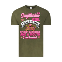 Vintage Olive As A Sagittarius Girl I Was Born With My Heart On My Sleeve And  Mouth Vintage Tee - Jasminsmagicworld