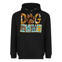 Black Dog Mama with Paw Heavyweight Hoodie - texasbilliewilder