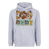 Heather Grey Dog Mama with Paw Heavyweight Hoodie - texasbilliewilder