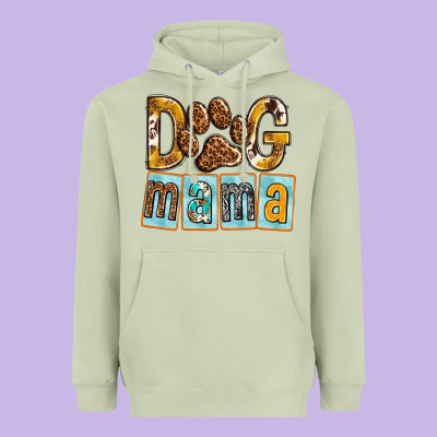 Dog Mama With Paw Heavyweight Hoodie Designed By Texasbilliewilder