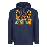 Navy Dog Mama with Paw Heavyweight Hoodie - texasbilliewilder