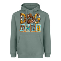 Sage Dog Mama with Paw Heavyweight Hoodie - texasbilliewilder