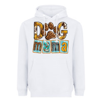 White Dog Mama with Paw Heavyweight Hoodie - texasbilliewilder