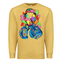 Antique Gold autism awareness with boxing gloves Premium Sweatshirt - NancyCooperArtShop
