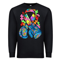 Black autism awareness with boxing gloves Premium Sweatshirt - NancyCooperArtShop