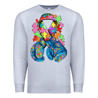 Heather Grey autism awareness with boxing gloves Premium Sweatshirt - NancyCooperArtShop