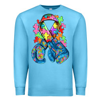 Ocean Blue autism awareness with boxing gloves Premium Sweatshirt - NancyCooperArtShop