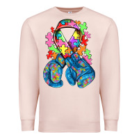 Pale Pink autism awareness with boxing gloves Premium Sweatshirt - NancyCooperArtShop