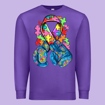 Autism Awareness With Boxing Gloves Premium Sweatshirt Designed By Nancycooperartshop