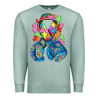 Seafoam autism awareness with boxing gloves Premium Sweatshirt - NancyCooperArtShop