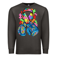 Smoke autism awareness with boxing gloves Premium Sweatshirt - NancyCooperArtShop