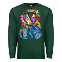 Sports Green autism awareness with boxing gloves Premium Sweatshirt - NancyCooperArtShop