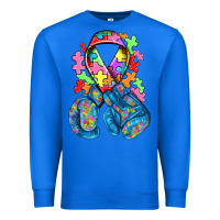 True Royal autism awareness with boxing gloves Premium Sweatshirt - NancyCooperArtShop