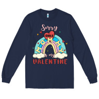 Navy sorry girls mommy is valentine Long Sleeve Tee - MaliasSmallBusiness