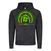 Vintage Black Happy St. Patrick's Day Shamrock Rainbow Vintage Hoodie - Artiststas