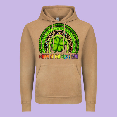 Happy St. Patrick's Day Shamrock Rainbow Vintage Hoodie Designed By Artiststas