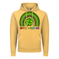 Vintage Mustard Happy St. Patrick's Day Shamrock Rainbow Vintage Hoodie - Artiststas