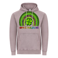Vintage Zinc Happy St. Patrick's Day Shamrock Rainbow Vintage Hoodie - Artiststas