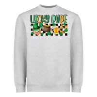 Heather Grey lucky dude Heavyweight Sweatshirt - MaliasSmallBusiness