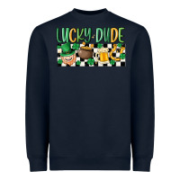 Navy lucky dude Heavyweight Sweatshirt - MaliasSmallBusiness
