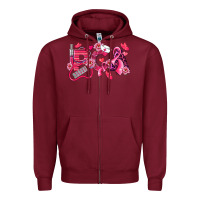 Burgundy pca breast cancer patient care assistant Zipper Hoodie - LillyAllenDesigns