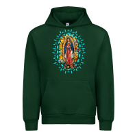 Forest Green Our Lady Of Guadalupe Gemstone Sunflowers Urban Hoodie - FaDigitalArtStudio