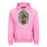 Fuchsia Pink Our Lady Of Guadalupe Gemstone Sunflowers Urban Hoodie - FaDigitalArtStudio