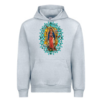 Heather Grey Our Lady Of Guadalupe Gemstone Sunflowers Urban Hoodie - FaDigitalArtStudio