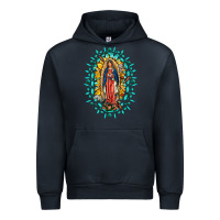 Navy Our Lady Of Guadalupe Gemstone Sunflowers Urban Hoodie - FaDigitalArtStudio