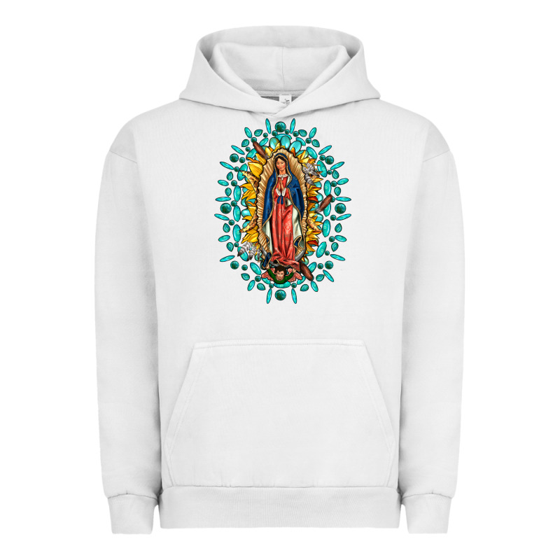 Our Lady Of Guadalupe Gemstone Sunflowers Urban Hoodie by FaDigitalArtStudio | Teevron