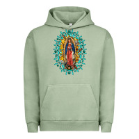 Pigment Oil Green Our Lady Of Guadalupe Gemstone Sunflowers Urban Hoodie - FaDigitalArtStudio
