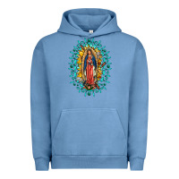 Pigment Pebble Blue Our Lady Of Guadalupe Gemstone Sunflowers Urban Hoodie - FaDigitalArtStudio