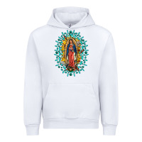 White Our Lady Of Guadalupe Gemstone Sunflowers Urban Hoodie - FaDigitalArtStudio