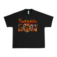 Black American Flag Firefighter Son Urban Heavy Tee - LillyAllenDesigns