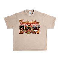 French Oak American Flag Firefighter Son Urban Heavy Tee - LillyAllenDesigns