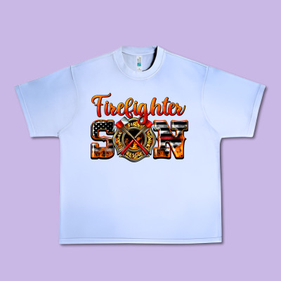 American Flag Firefighter Son Urban Heavy Tee Designed By Lillyallendesigns