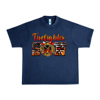 Navy American Flag Firefighter Son Urban Heavy Tee - LillyAllenDesigns