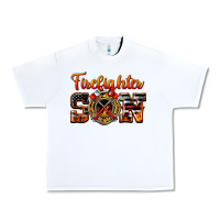 White American Flag Firefighter Son Urban Heavy Tee - LillyAllenDesigns